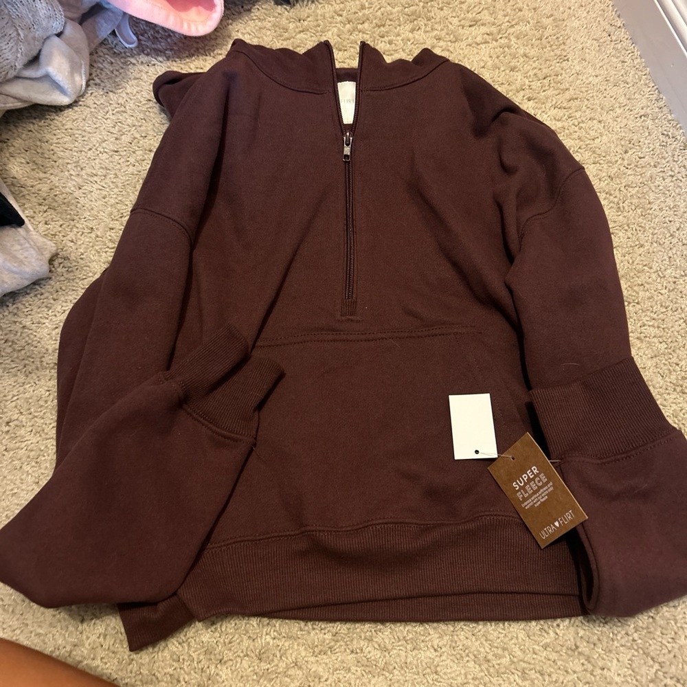 Ultra Flirt Chocolate Zip-Up Top
